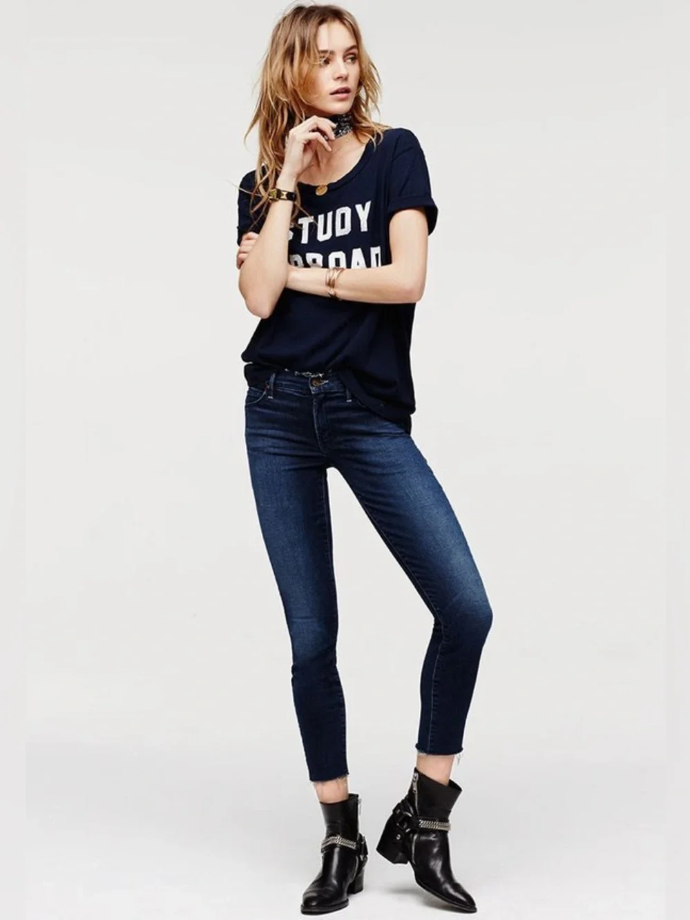 MOTHER Double Fray Charmer Crop Jean in Photo Finish Size 29